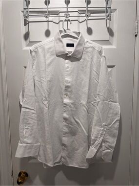 Proper Cloth 16.5 Men's White Long-Sleeve Dress Shirt
